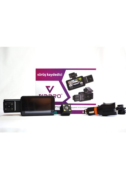 3 Kameralı Araç Içi Yol Kayıt Kamerası 3 Inç Ekranlı 1080P ( Telefon Uygulamalı + Wifi ) fiyatları