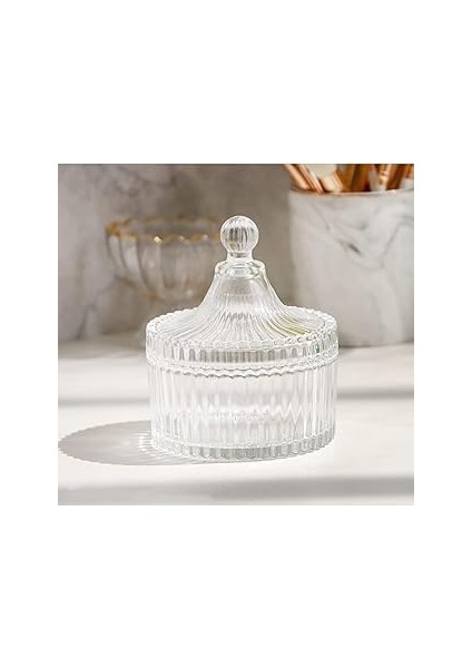 Bev Kitchen Kesme Kapaklı Cam Şekerlik Şeffaf