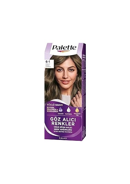 Palette Yoğun Göz Alıcı Renkler 6-1 Küllü Koyu Kumral 50 ml