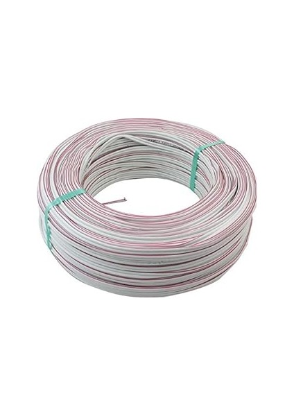 Kablo 2x0.75 Cca Beyaz Kodlu Hoparlör Kablosu(100mt)