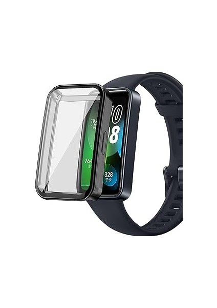 Microsonic Huawei Band 9 Kılıf 360 Full Round Soft Silicone Siyah [band 9 ile Uyumlu Kılıf - S