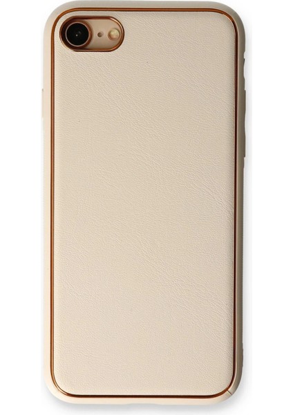 iPhone 7 Kılıf Coco Deri Silikon Kapak - Gold - KA2962-9430
