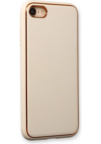 iPhone 7 Kılıf Coco Deri Silikon Kapak - Gold - KA2962-9430