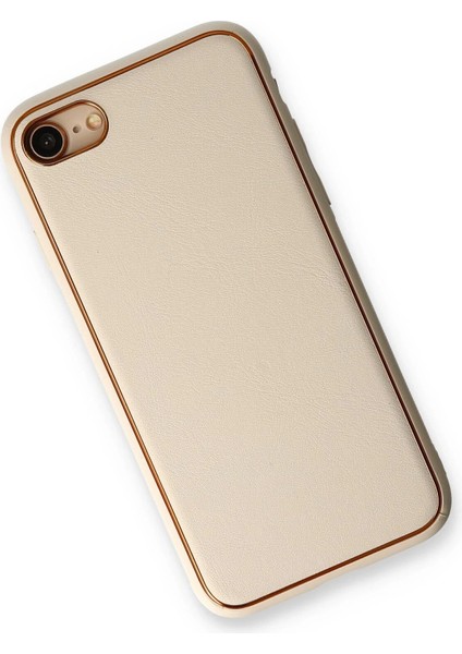 iPhone 7 Kılıf Coco Deri Silikon Kapak - Gold - KA2962-9430