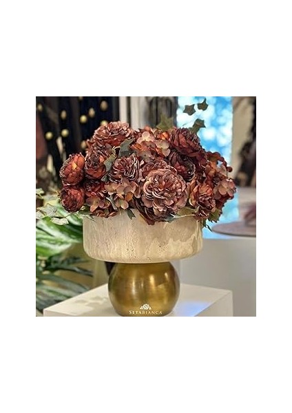 Setabianca Evza Ayaklı Meyvelik Traverten 24 * 24 * 22 cm