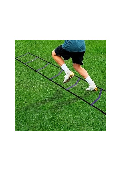 Rebuwo 3 Metre Antrenman Merdiveni 7 Çubuklu Ayarlanabilir Dayanıklı Esnek Idman Merdiveni Futbol I