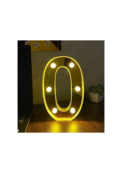 Giftmoda 3D Işıklı LED Sayı Dekoratif Aydınlatma Büyük Boy 0