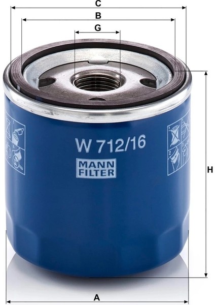 W 712/16 - Yağ Filtresi - Mann Fılter fiyatları