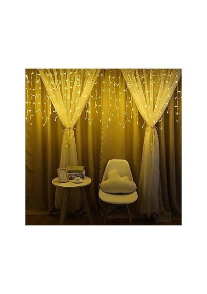 Buffer® 8 Fonksiyonlu 16 Saçaklı Sarkıt Perde LED 3 x 1 (Günışığı)