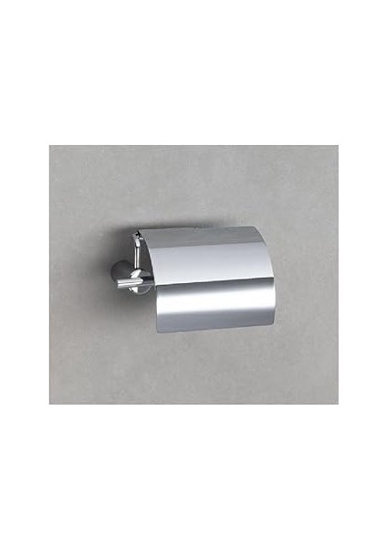 System Pro-Tech Kapaklı Tuvalet Kağıtlığı Krom Renk 87X94X160 mm