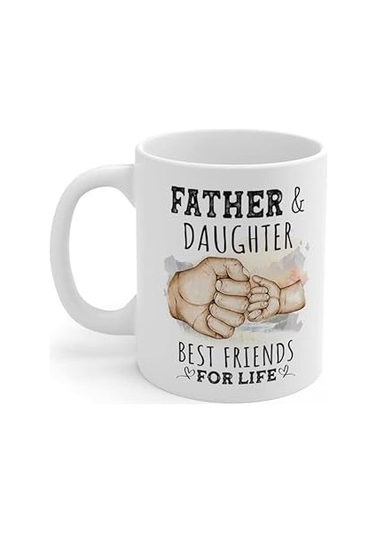 Print Dore Baba ve Kızı Ömür Boyu Iyi Arkadaşlar Baba, Noel, Iyi Hediyeler - Ingilizce Kahve
