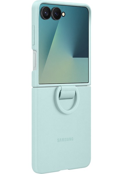 Galaxy Z Flip 7 Yüzüklü Silikon Kılıf - Mint Yeşili