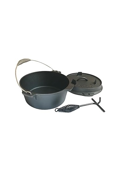 Naturpot Döküm Tencere 10 Inch Dutch Oven Demir Döküm Kamp Tenceresi 25 cm