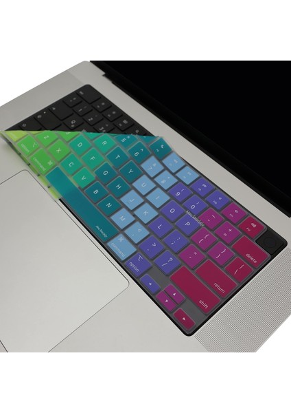 Macbook Air Pro Klavye Koruyucu M1-M2-M3,(Us-Abd Ingilizce) A2681 A3113, A2941 A3114, A2442 A2779 A2992 A2918, A2485 A2780 A2991 ile Uyumlu Dazzle Pembe Yeşil