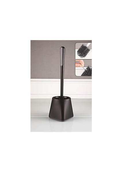 Silikon Wc Tuvalet Banyo Fırçası Klozet Fırçası Siyah