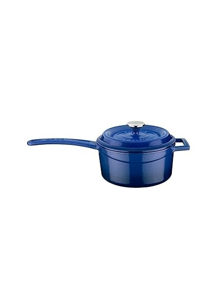 Döküm Yuvarlak Sos Tenceresi Metal Saplı 16 Cm, Mavi
