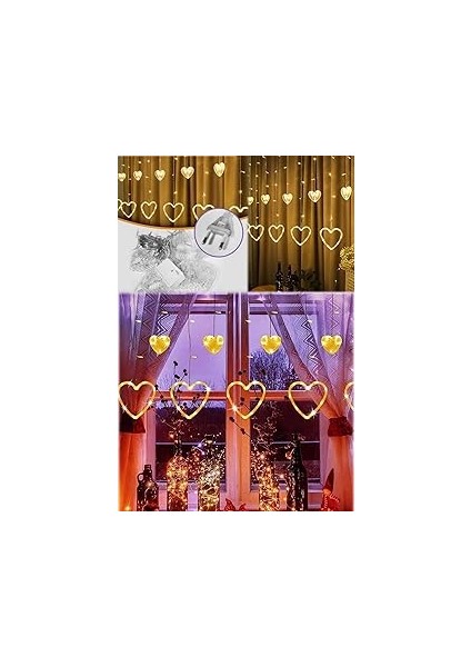 Hombak Kalpli LED Işık Perde Günler Kalp Işık Aydınlatma Lamba LED Organizasyon