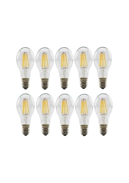 Ucuz Geldi 4W A60 Rustik LED Ampul Şeffaf Cam Dim Edilebilir 10 Adet Lambam 3200K Gün Işığı E27 Duy