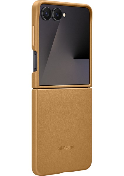 Galaxy Z Flip 7 Deri Kılıf - Camel