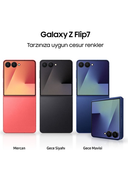 Galaxy Z Flip7 512 GB 12 GB Ram (Samsung Türkiye Garantili) Gölge Mavisi fiyatları