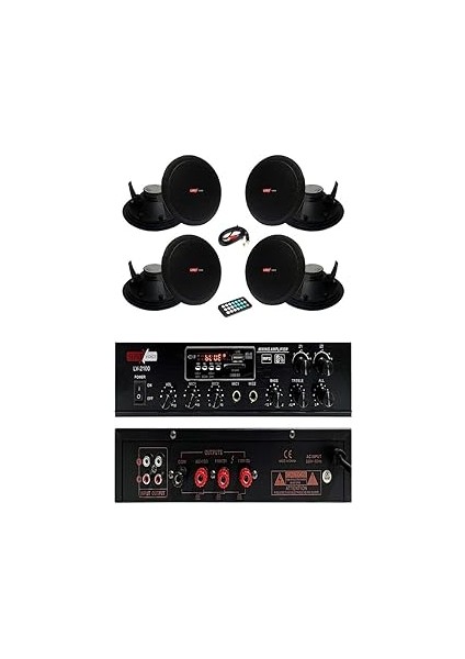 Lastvoice Black Small 5, Tavan Hoparlör ve Anfi Ses Sistemi Paketi (1 Anfi + 4 Hoparlör)