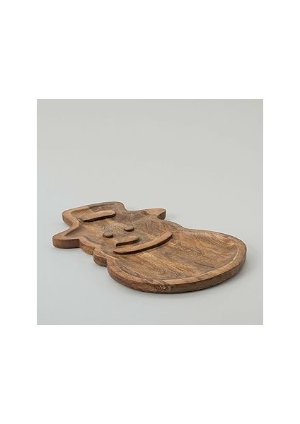 Snowman Yılbaşı Sunum Tabağı 45X30 cm Kahverengi