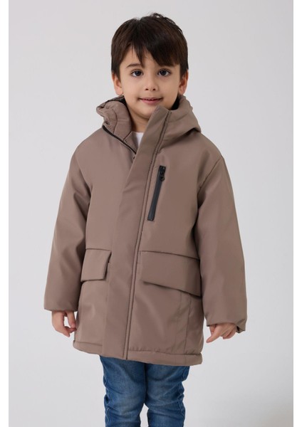 Spor Erkek Çocuk Taba Kürklü Su ve Rüzgar Geçirmez Kapüşonlu 3 Mont Parka fiyatları