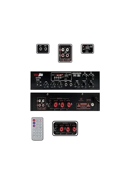 Lastvoice Lv-2100 Hat Trafolu 2 Bölgeli Stereo Anfi 2x100w, Usb Ve Bluetooth Bağlantı