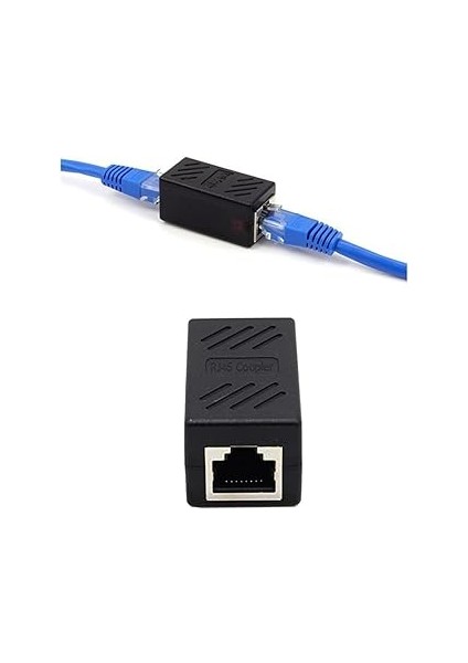 1 Portlu Splitter, Çift Lan Kablosu, Ethernet Bölücü, Rj45 Dişi Adaptör Konnektörü - Ethe