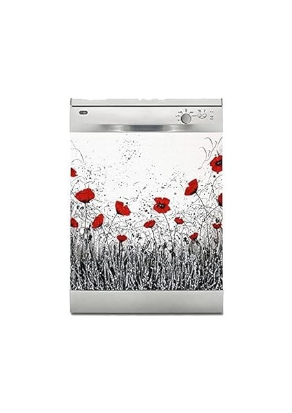 Bulaşık Makinesi Sticker Kaplama Beyaz Eşya Kaplama Laleler