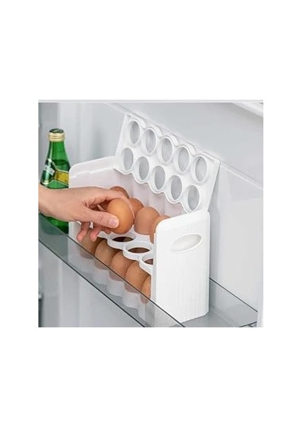 30 Bölmeli Plastik Yumurta Kutusu 3 Katlı Yumurtalık Buzdolabı Organizeri Saklama Kabı Eggy Box