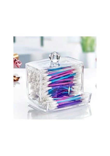 Lirazon Kulak Temizleme Çubuğu Kutusu, Pamuklu Çubuk Organizeri