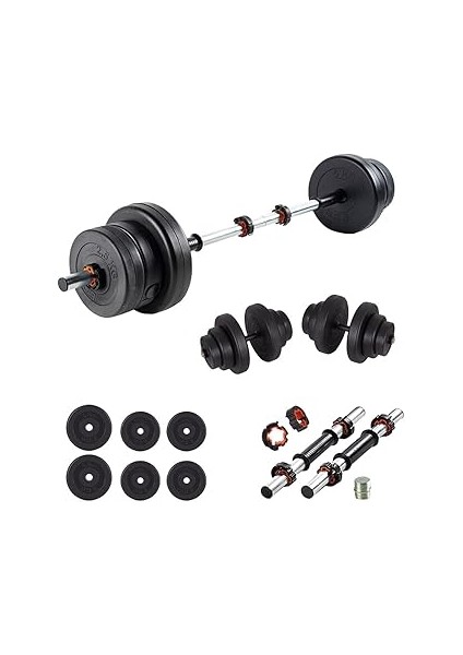 Ecgspor 22 kg Multifonksiyonel Halter ve Dambıl Seti - Ağırlık Fitness
