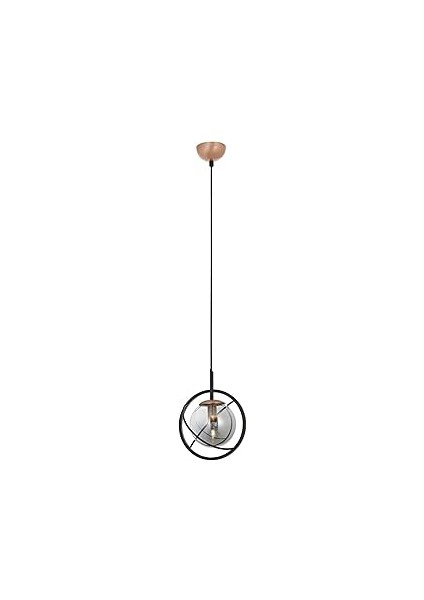 Avonni AV-60291-1BSY Siyah Boyalı Modern Avize E14 Metal Cam 22CM