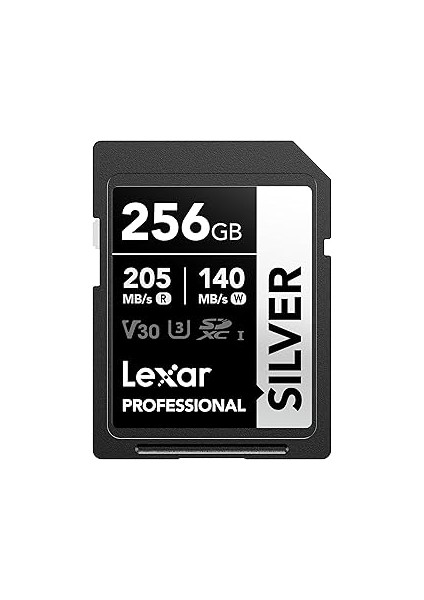 Lexar Profesyonel Silver Sd Kart 256 Gb, 205 Mb/s'ye Kadar Okuma, 140MB/S Yazma, Sdxc Uhs-I Hafıza