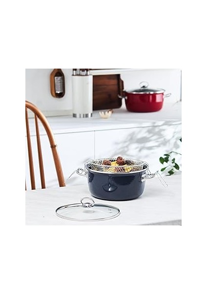 Mutfaksever Emaye Kızartma Tenceresi Antrasit Antrasit