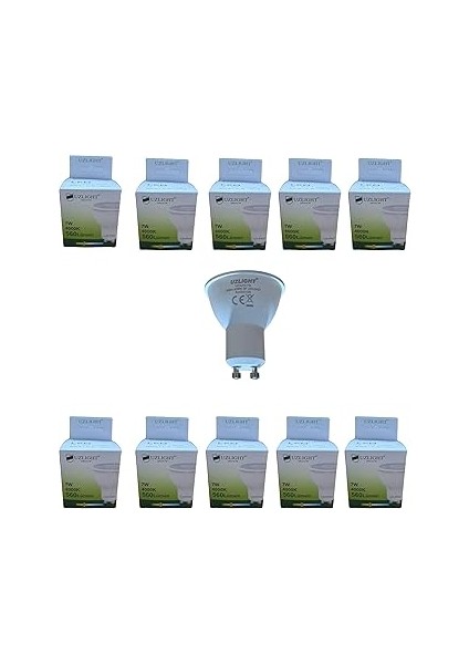 10 Adet 7W 4000K GU10 Duy 38° Gün Işığı LED Spot Ampul Uzlight