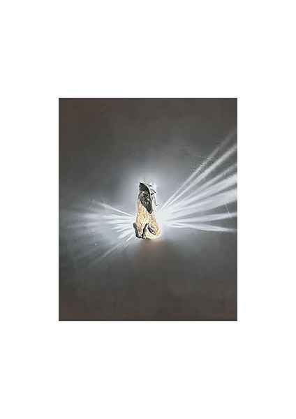 At Gece Lambası LED Işıklı 3D Duvar Süsü (Usb Kablolu) (Mermer)