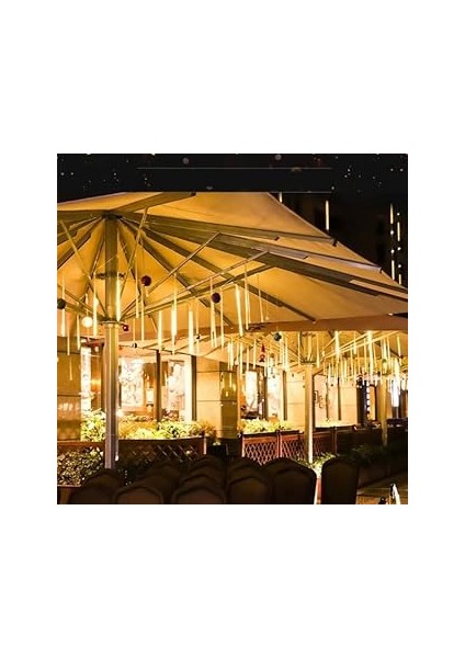 45 cm 8 Adet Noel Yılbaşı Gün Kutlama Işığı LED Ampül Saçak Model Balkon Merdiven Sa
