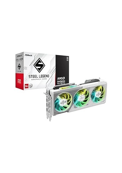 Asrock Radeon Rx 9070 Steel Legend 16GB LED Argb - 16GB Gddr6, 256-BIT, 1x Hdmi, 3 x Displaypor