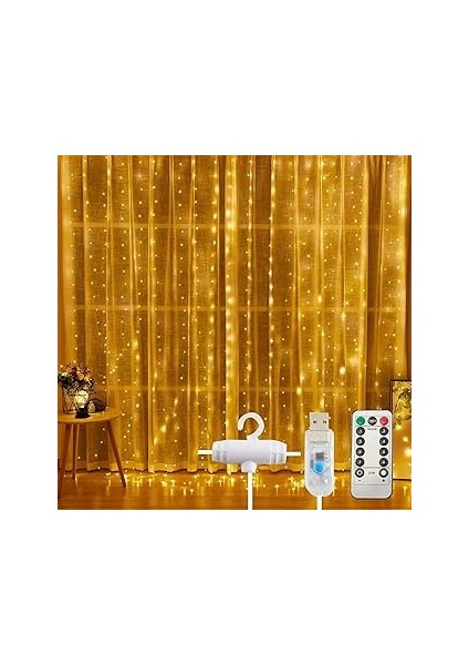 Hidz Perde LED 3x3 Kumandali Animasyonlu