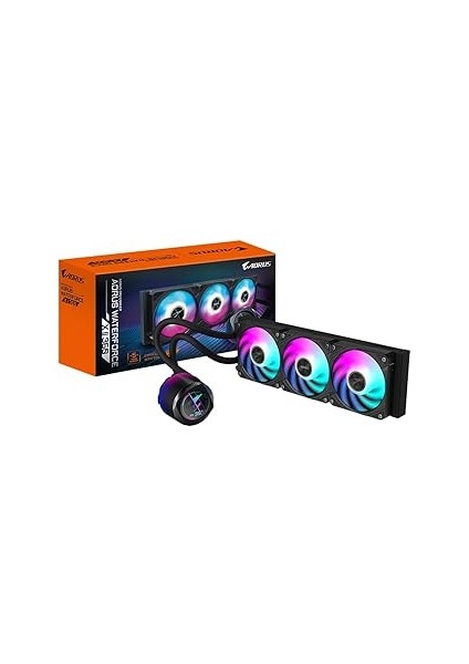 Aorus Waterforce x Ii 360 Manyetik Kilitleme Mekanizmalı Fan, 60 x 60MM Full Color LCD Ekran, Profe
