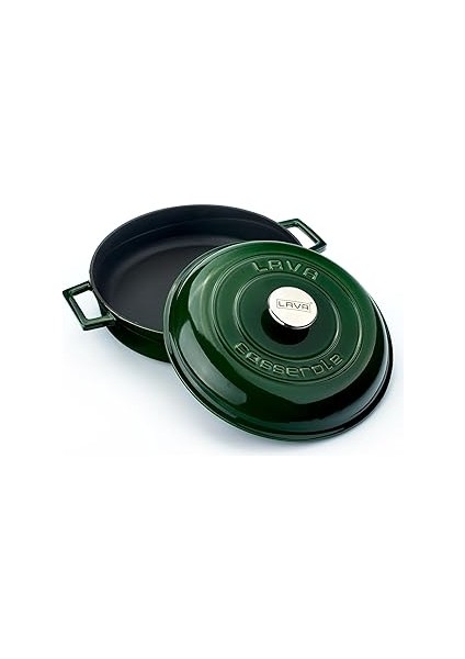 Metal Premium Serisi - Döküm Çok Amaçlı Tencere, Yuvarlak, 28 Cm, Majolik Yeşil, Kubbe Kapak