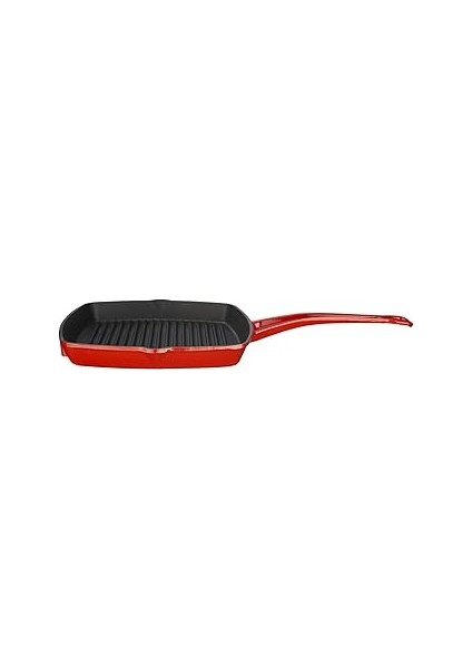 Döküm Izgara Tava, Metal Saplı, 26X26 Cm, Kırmızı
