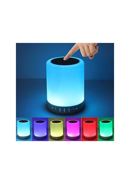Gece Lambası Bluetooth Hoparlör, Taşınabilir Kablosuz Bluetooth Hoparlör, Dokunmatik Kontrol Komodi