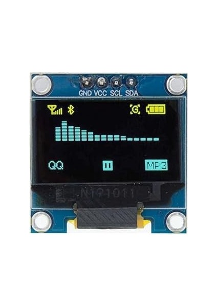 Sanec OLED 0.96 Inç 128X64 Piksel Ekran Modülü - Mavi Sarı