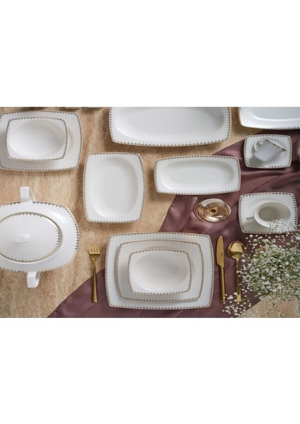 G&38UUMLRAL Caroline 85 Parça 12 Kişilik Kare Yemek Takımı 6567 Diğer fiyatları
