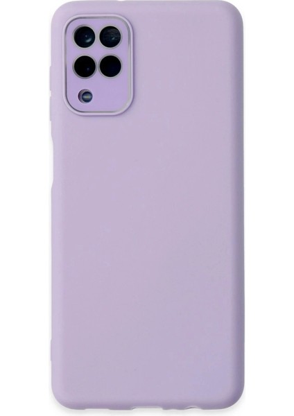 Newface Samsung Galaxy A22 Kılıf Lansman Glass Kapak - Lila