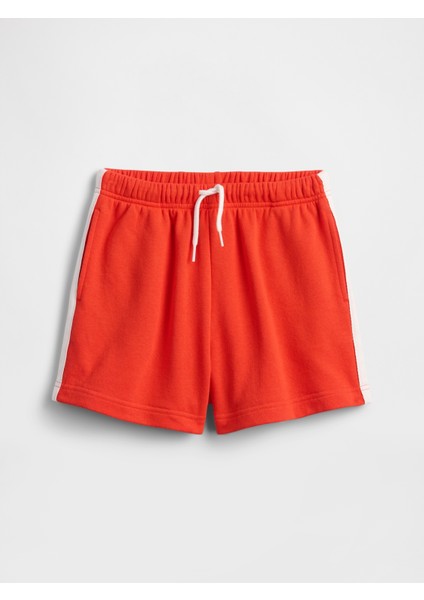 Kız Çocuk Kırmızı Fransız Havlu Kumaş Şort