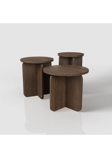 Tirenel Zigon Sehpa | 3 Parça - Ceviz Renkli fiyatları